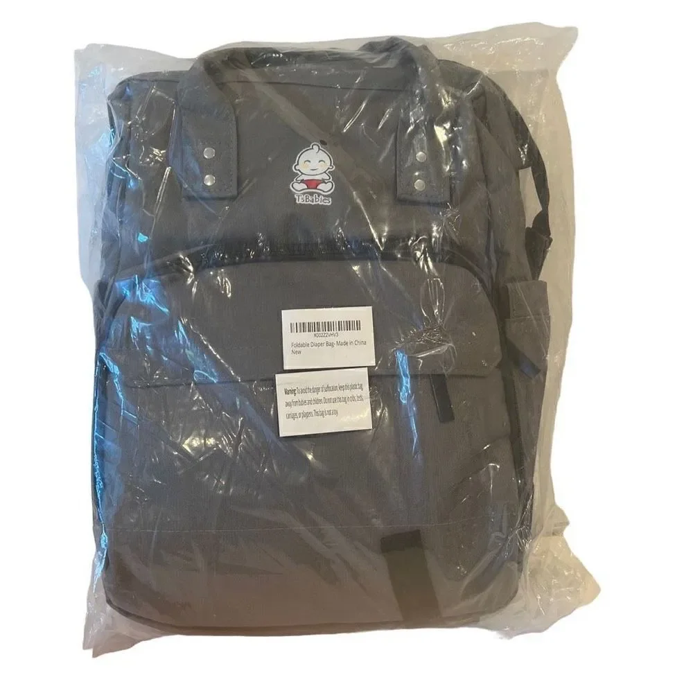 TsBabies Diaper Bag Backpack Gray New